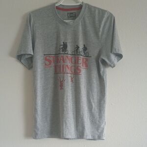 K And T Apparel Gray Stranger Things T-Shirt Women's Size Small Cotton Netflix